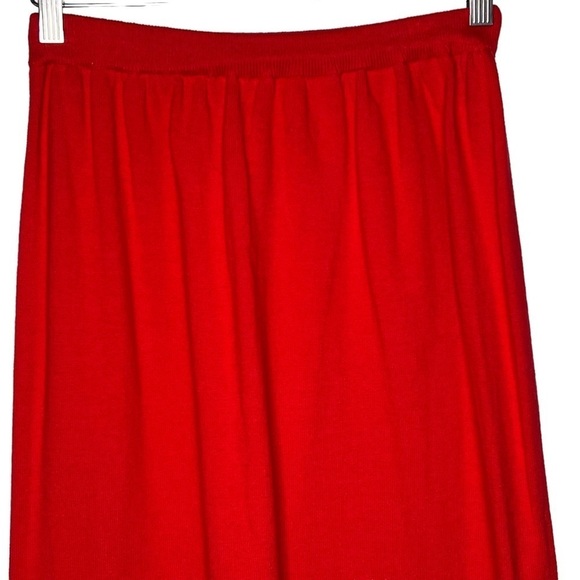 Prophecy Red Knit Midi Length Pencil Skirt Size M USA Made Cotton Comfort Waist - Picture 7 of 13